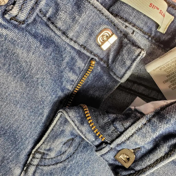 Levi's 511 Slim Boys Size 7X Distressed Blue Jeans Medium Wash EUC - Picture 7 of 15